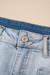 Beau Blue Light Wash High Rise Denim Shorts