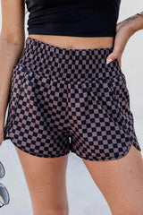 Blue Leopard High Waisted Athletic Shorts