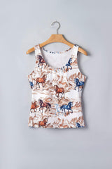 Brown Horse Hat Western Slim Tank Top