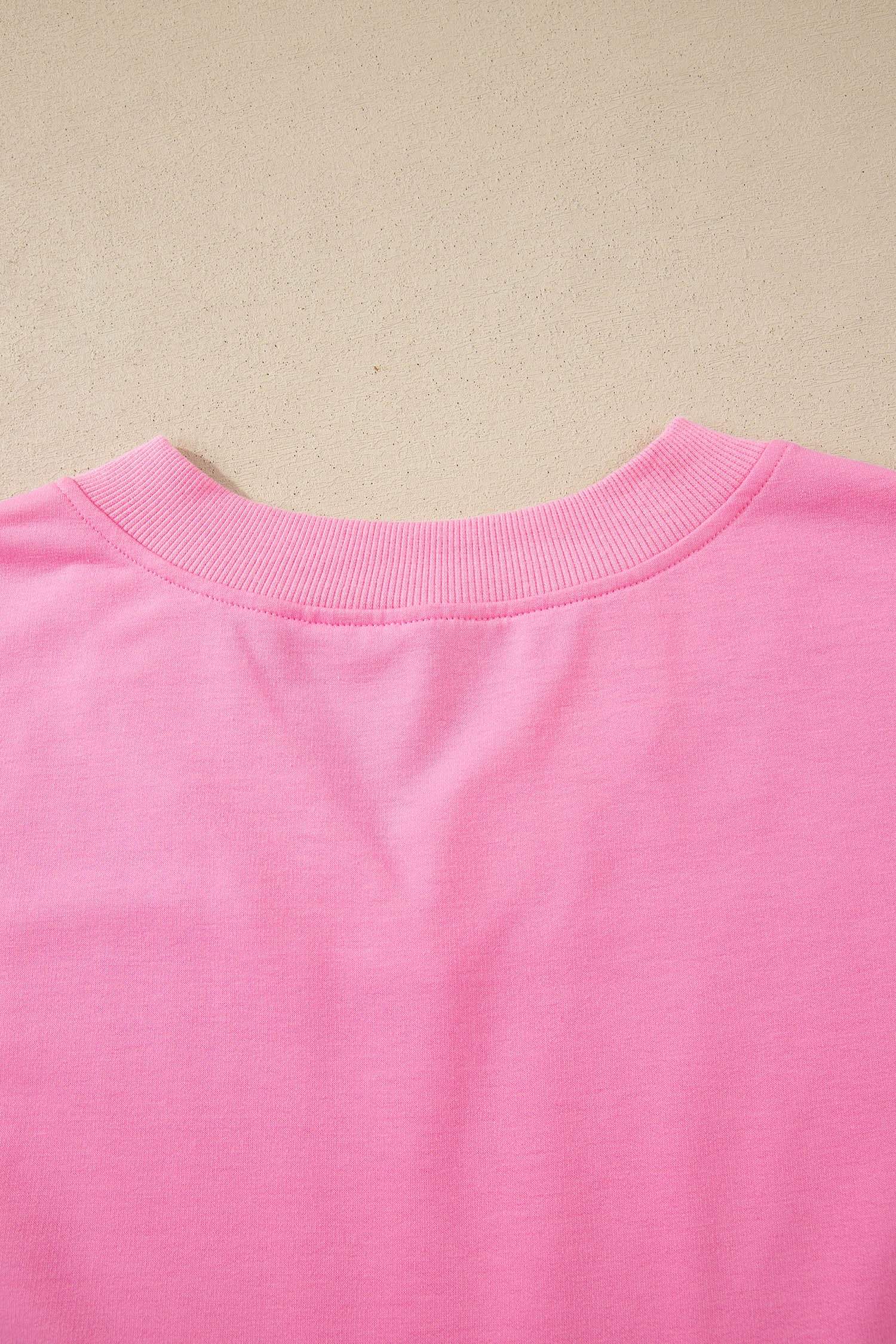 Sachet Pink V Neck Short Sleeve Top Drawstring Shorts 2pcs Set