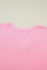 Bonbon V Neck Pleated Short Puff Sleeve Plus Size Blouse