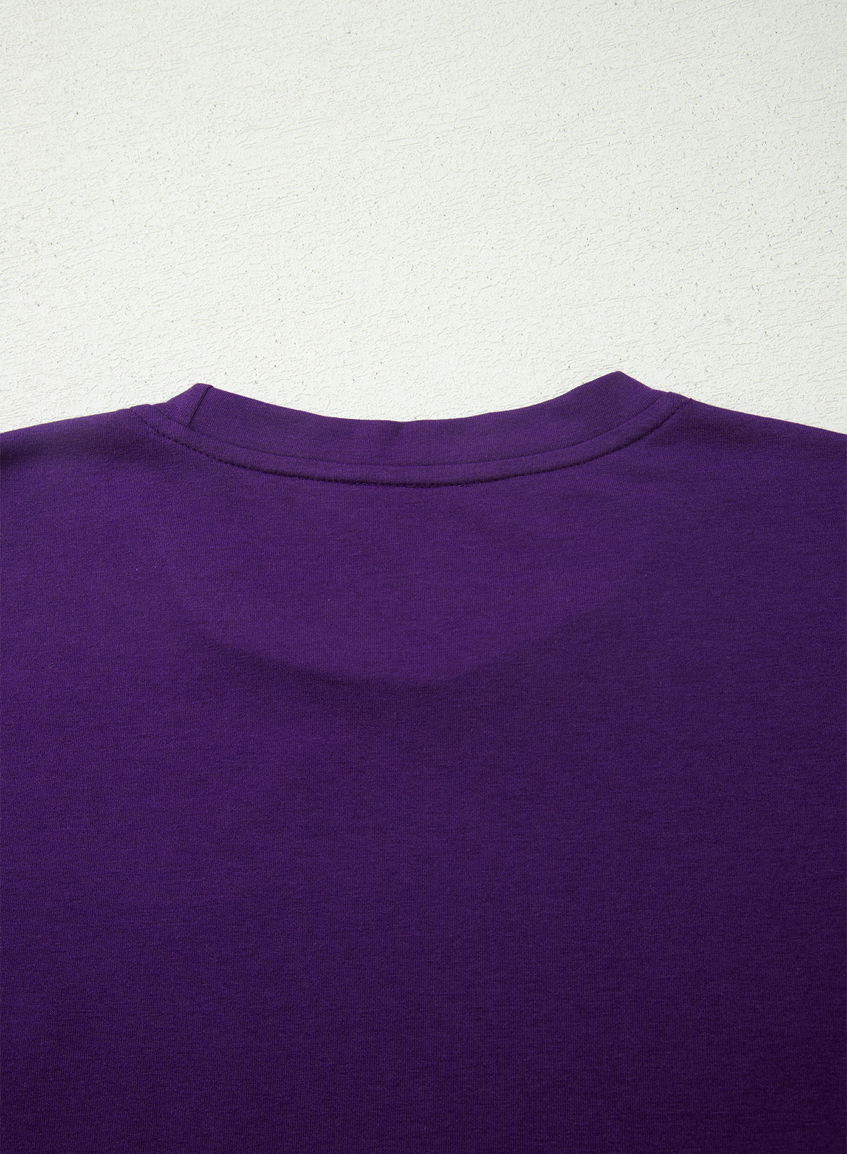 Dark Blue Casual Plain Crew Neck Tee