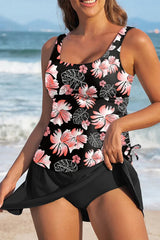 Blue Scoop Neck Adjustable Tankini and Matching Skort Bathing Suit