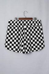 Black Plus Size Checkered Athleisure Shorts