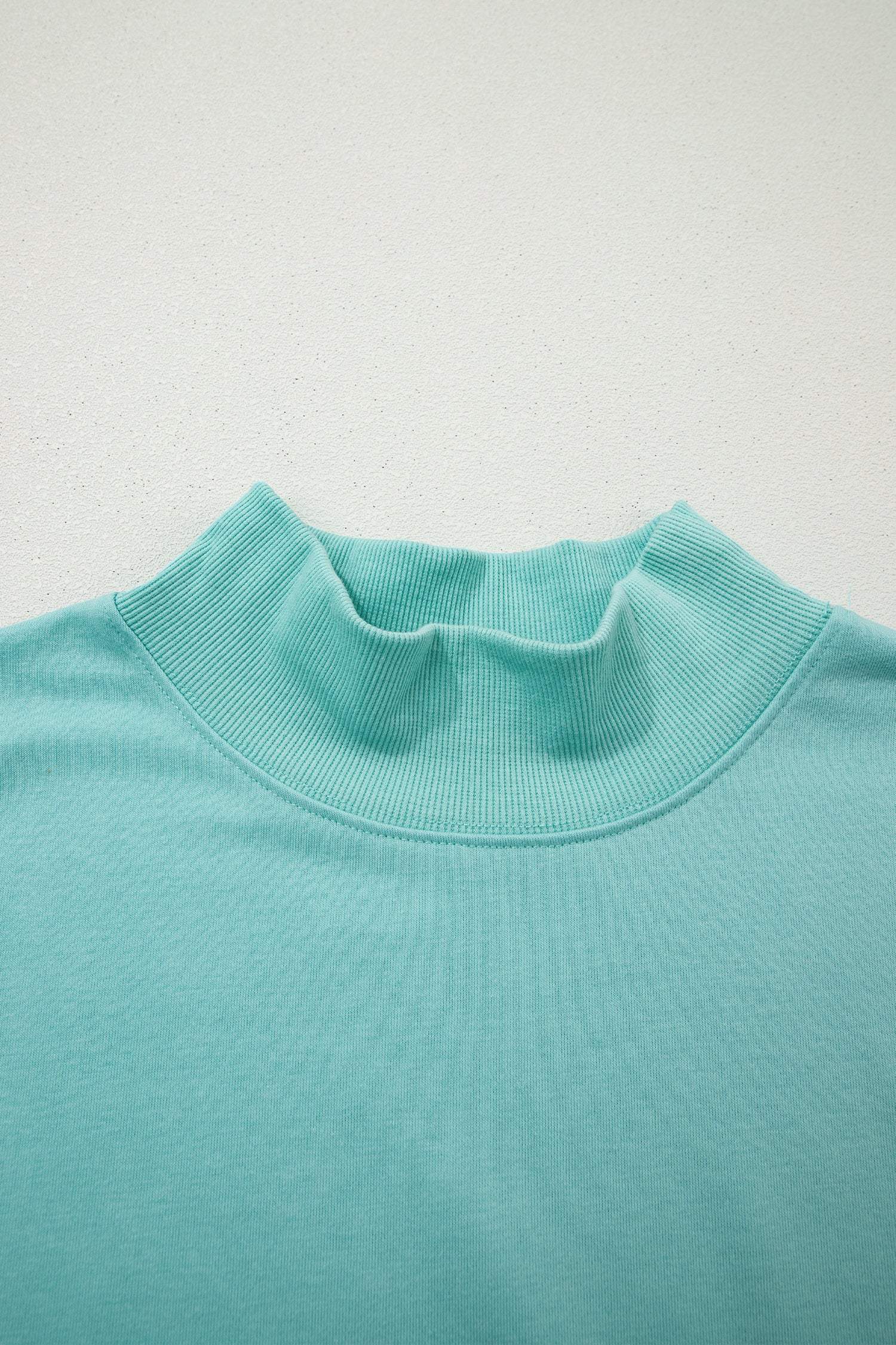 Mint Green Solid Color High Neck Cap Sleeve Loose Top