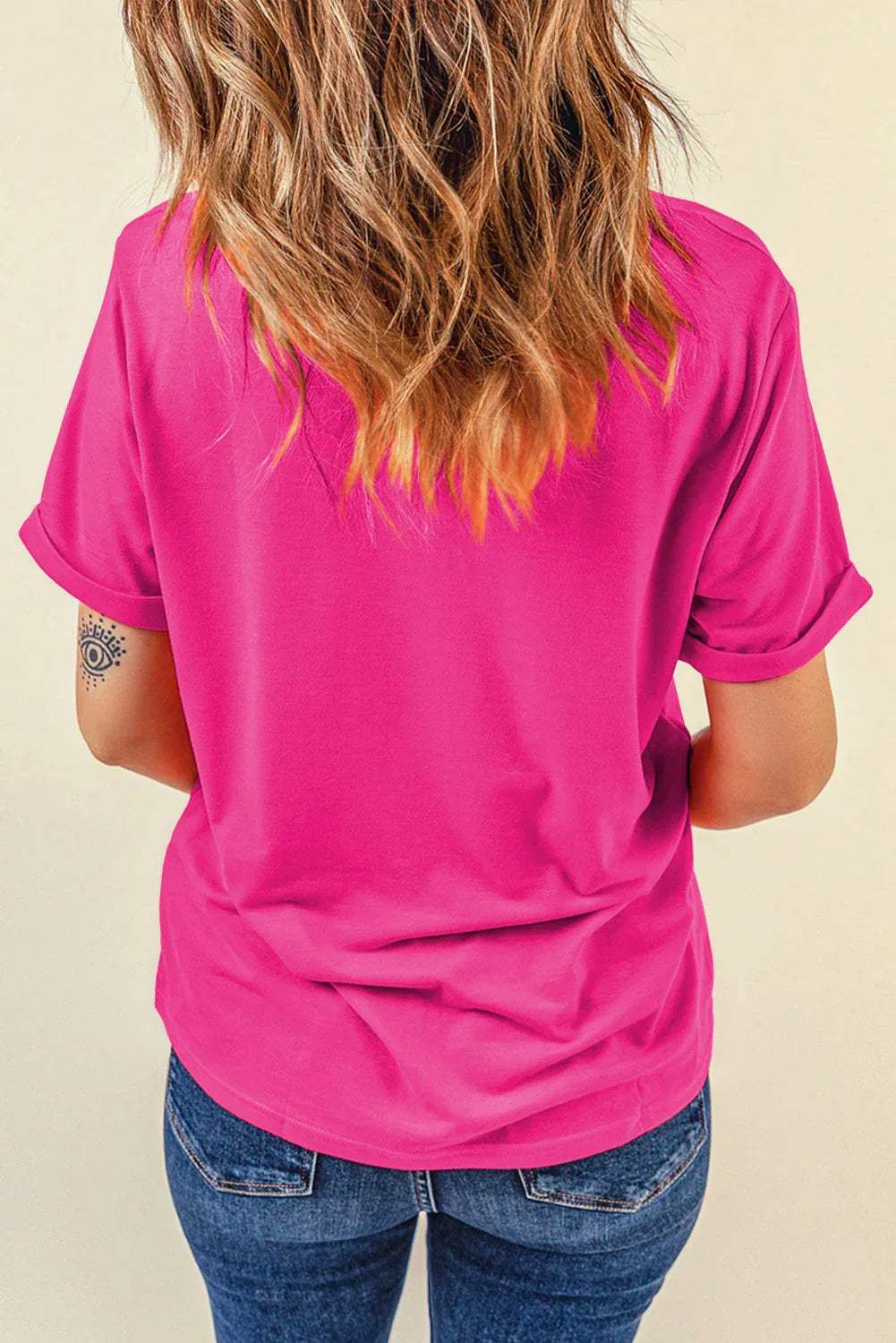Mint Green Casual Plain Crew Neck Tee