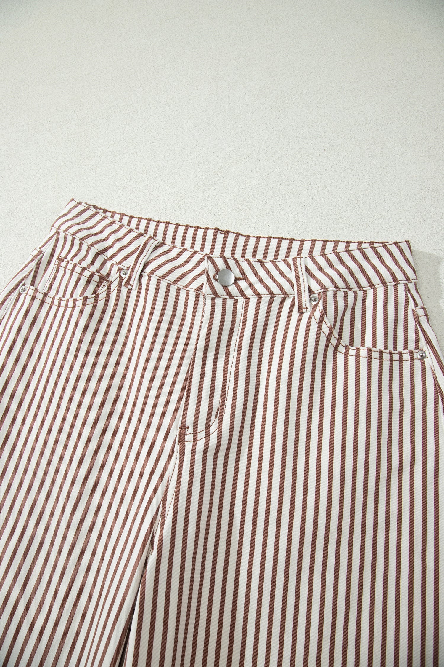 Sky Blue Stripe Casual Barrel Jeans