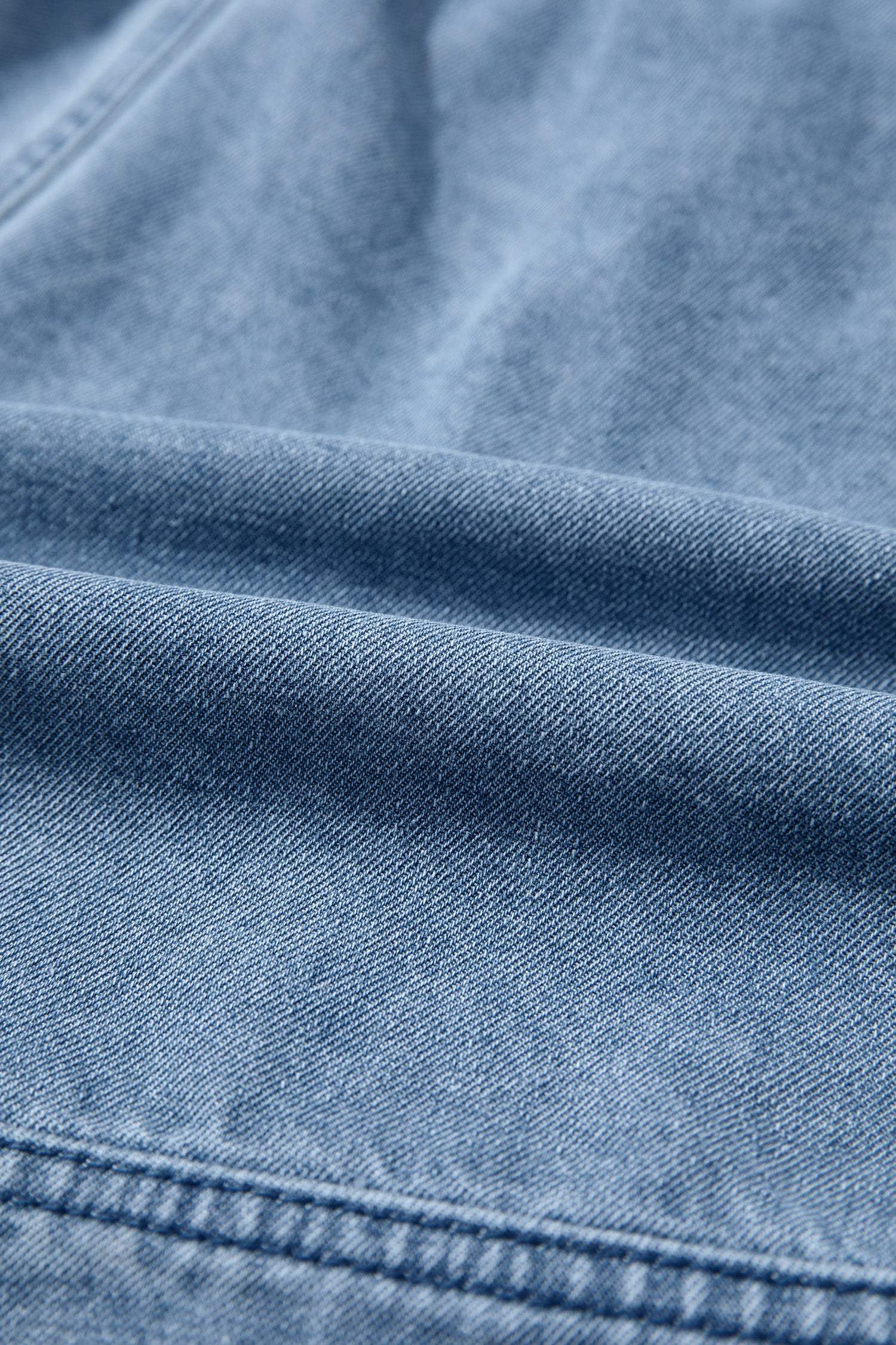 Dusk Blue Smocked Elastic Waist Denim Shorts