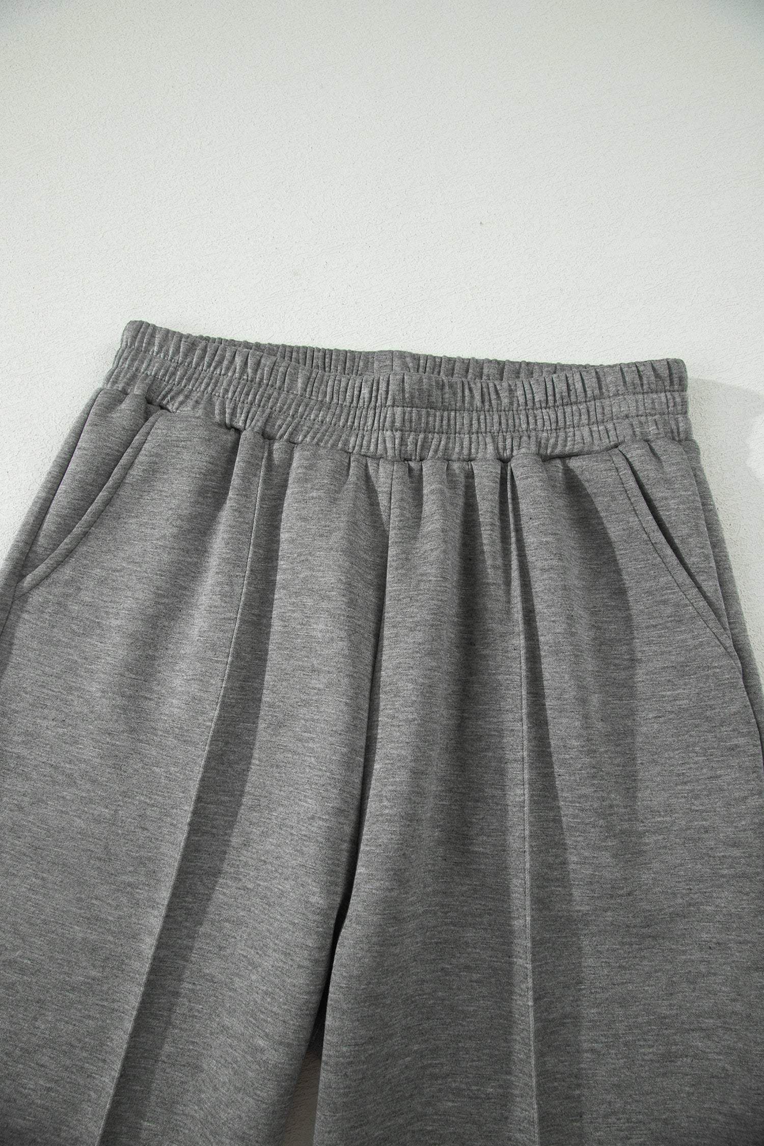 Gray Half Zip Polo Tee Casual Pant Set