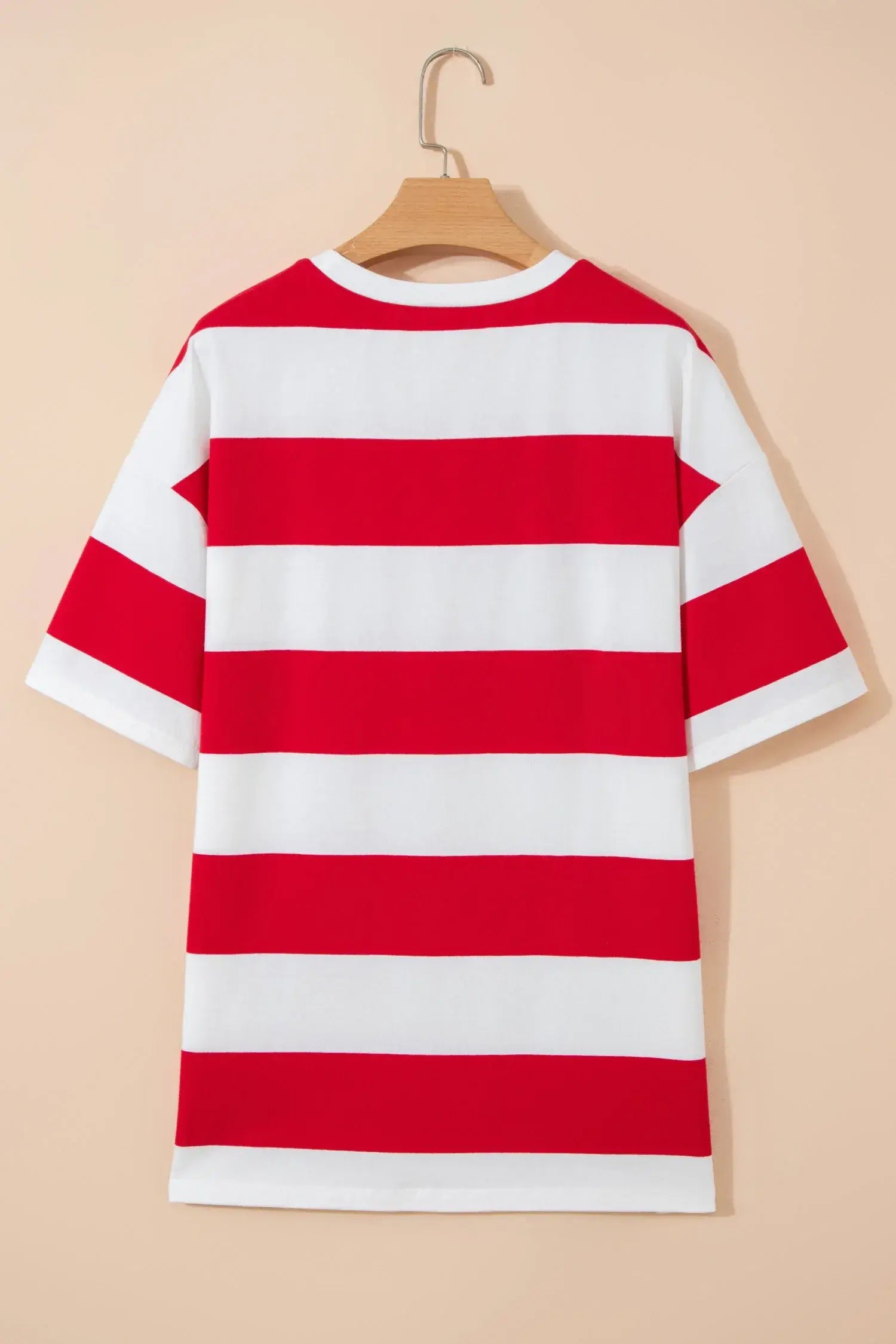 Bright Pink Striped Color Block Oversize Tunic Tee