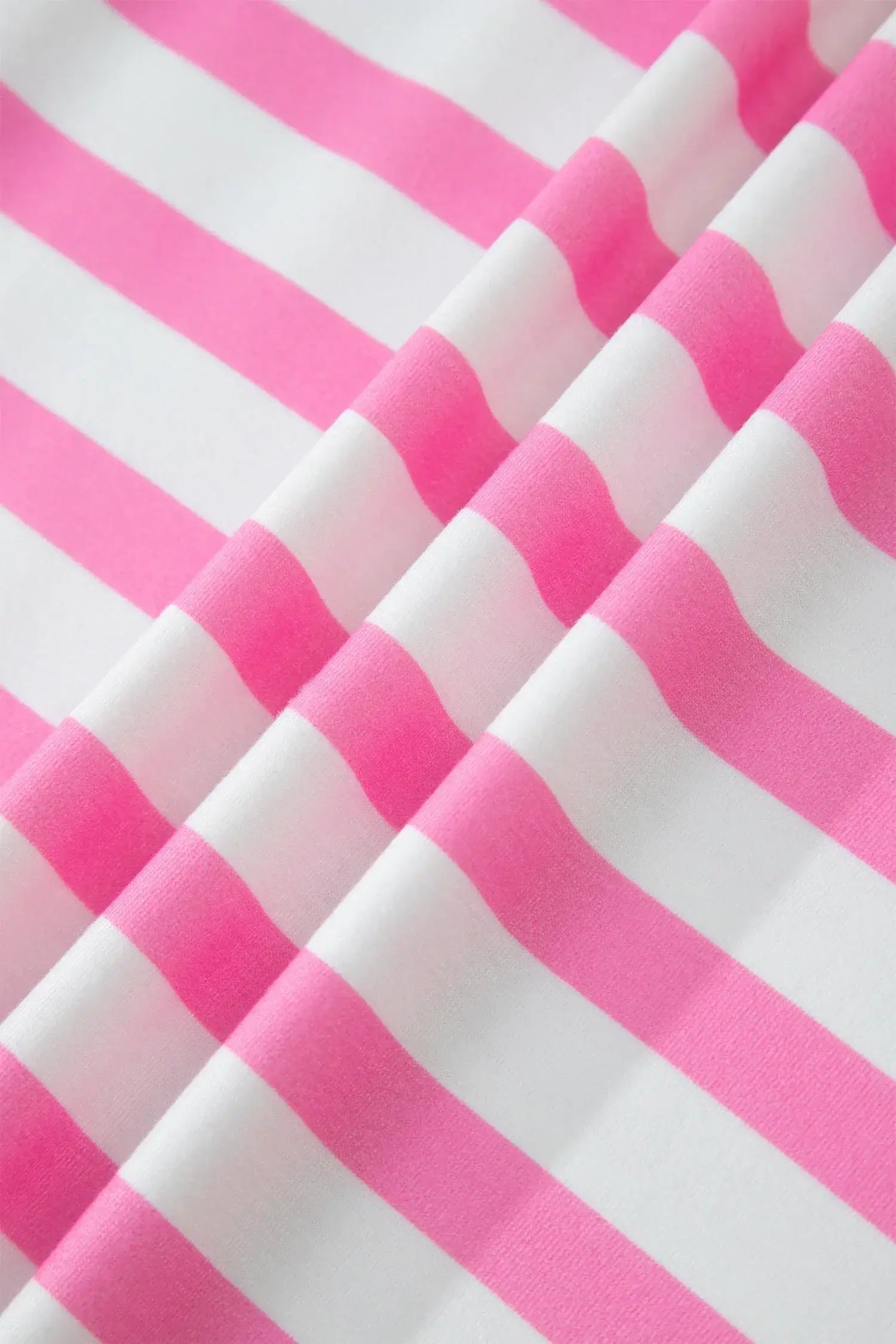 Pink Stripe Colorblock Patched Pocket V Neck Plus Size Tee