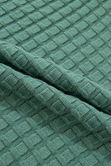 Mist Green Plus Size Solid Color Textured Knit Short Sleeve Sweater