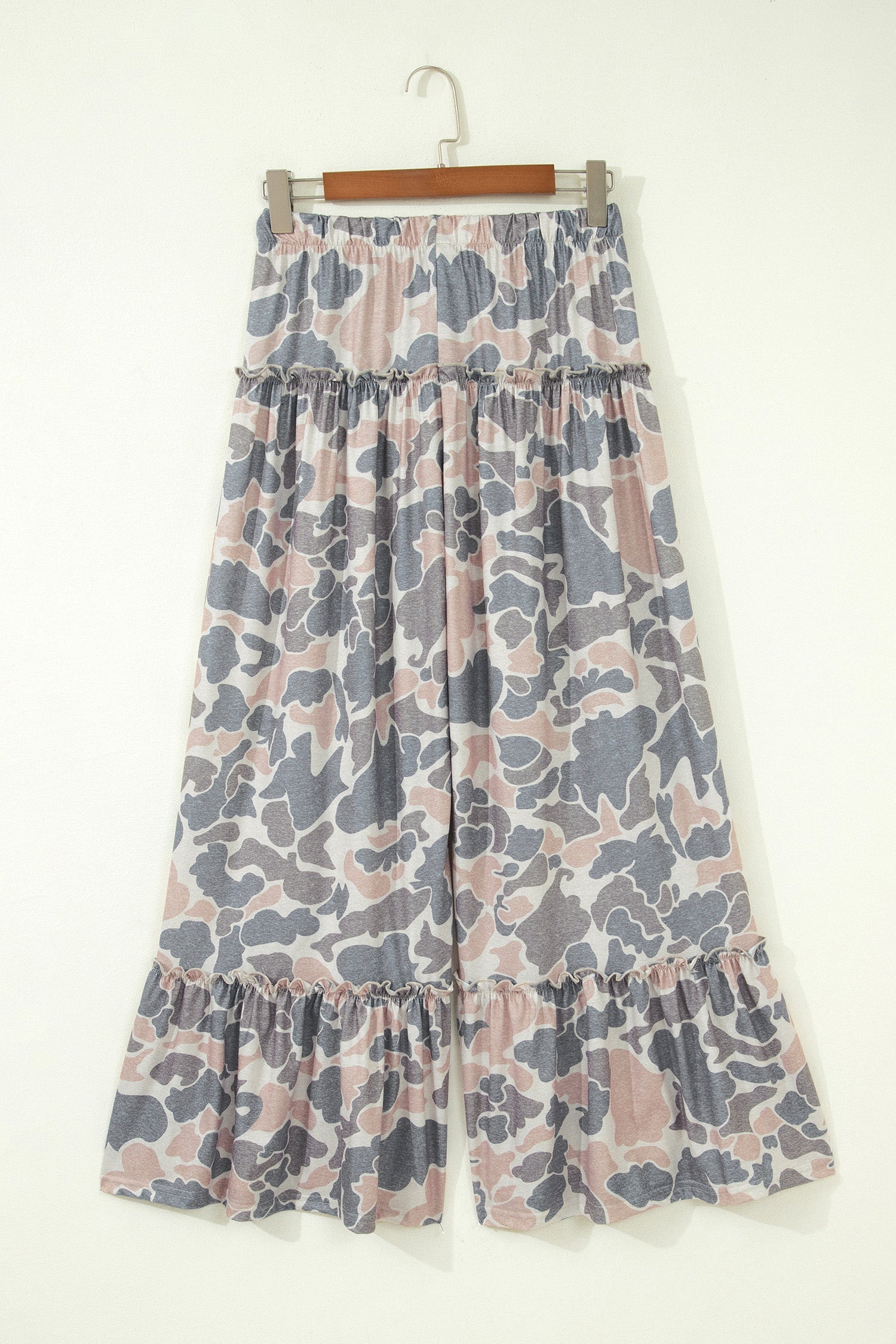 Multicolour Camo Print Wide Leg Casual Pants