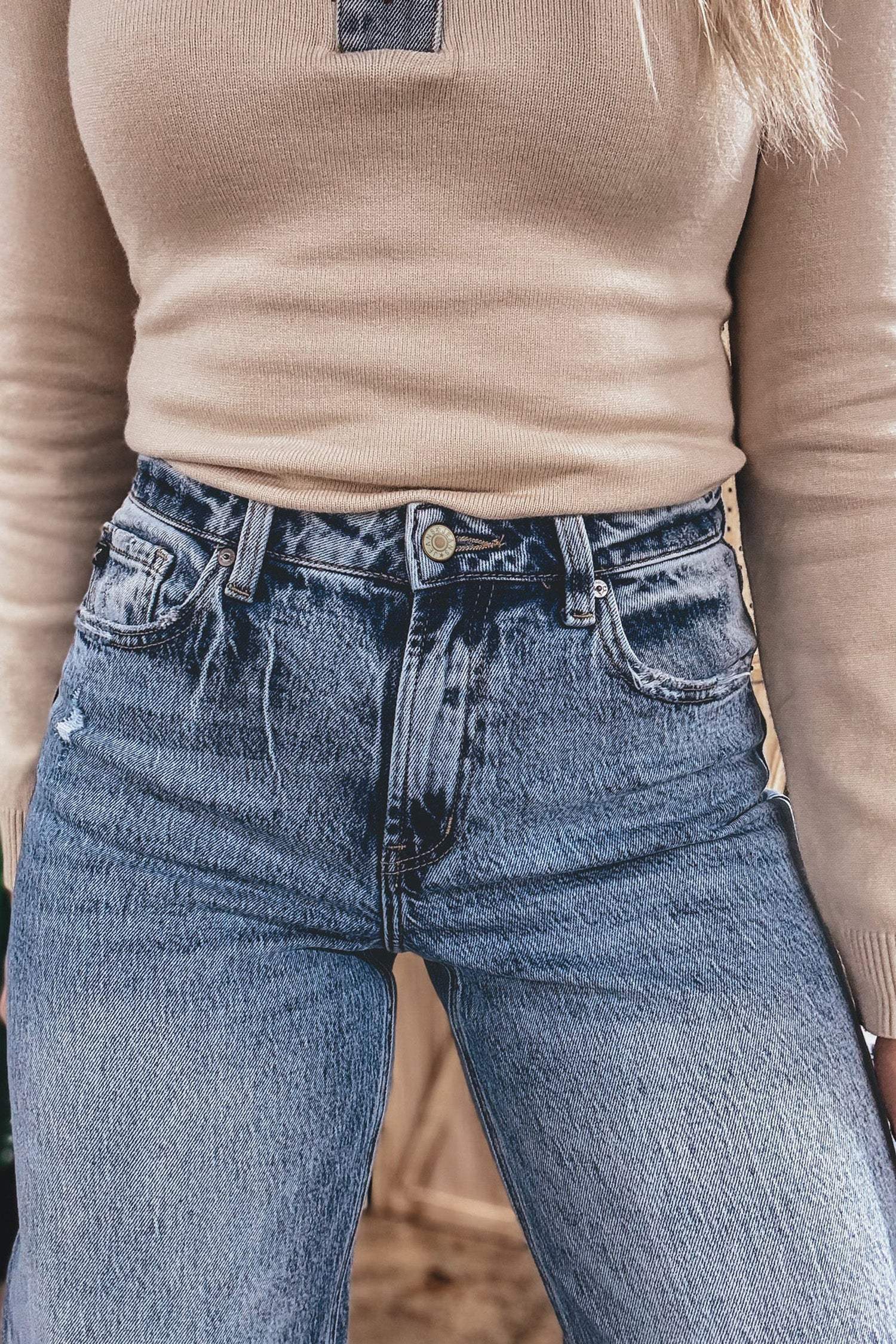 Ashleigh Blue Cuffed Straight Loose Jeans