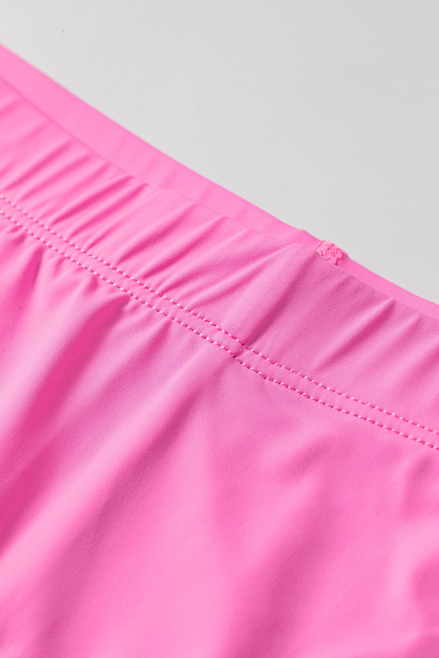 Pink Solid Color Tunic Tank Dress Athletic Shorts Two Piece Set