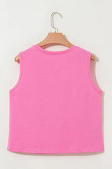 Sachet Pink Bow Print Boxy Fit Tank Top