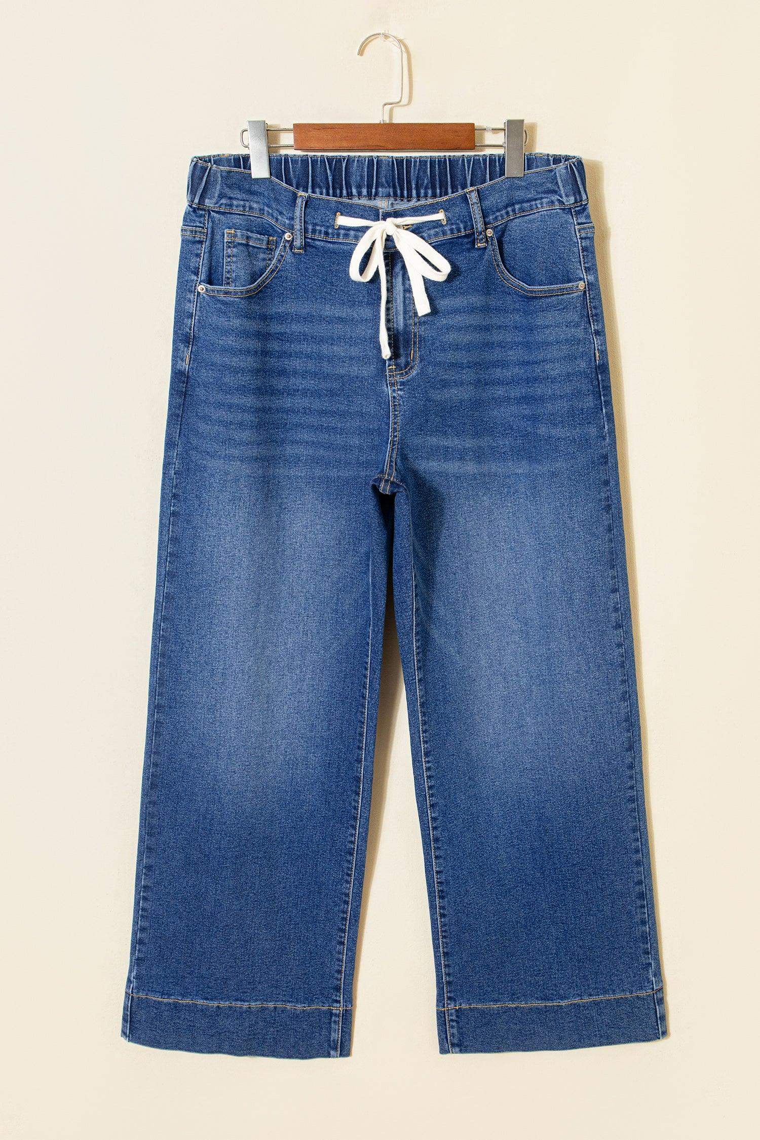 Black Acid Wash Contrast Lace-up Plus Size Jeans