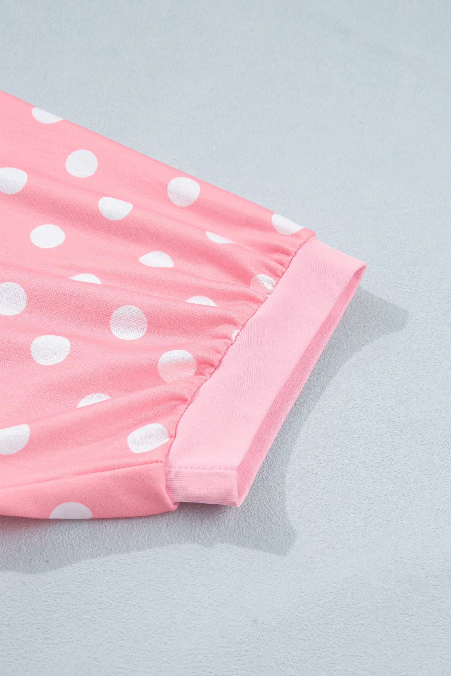 Green Polka Dot Oversized Top Drawstring Short Set