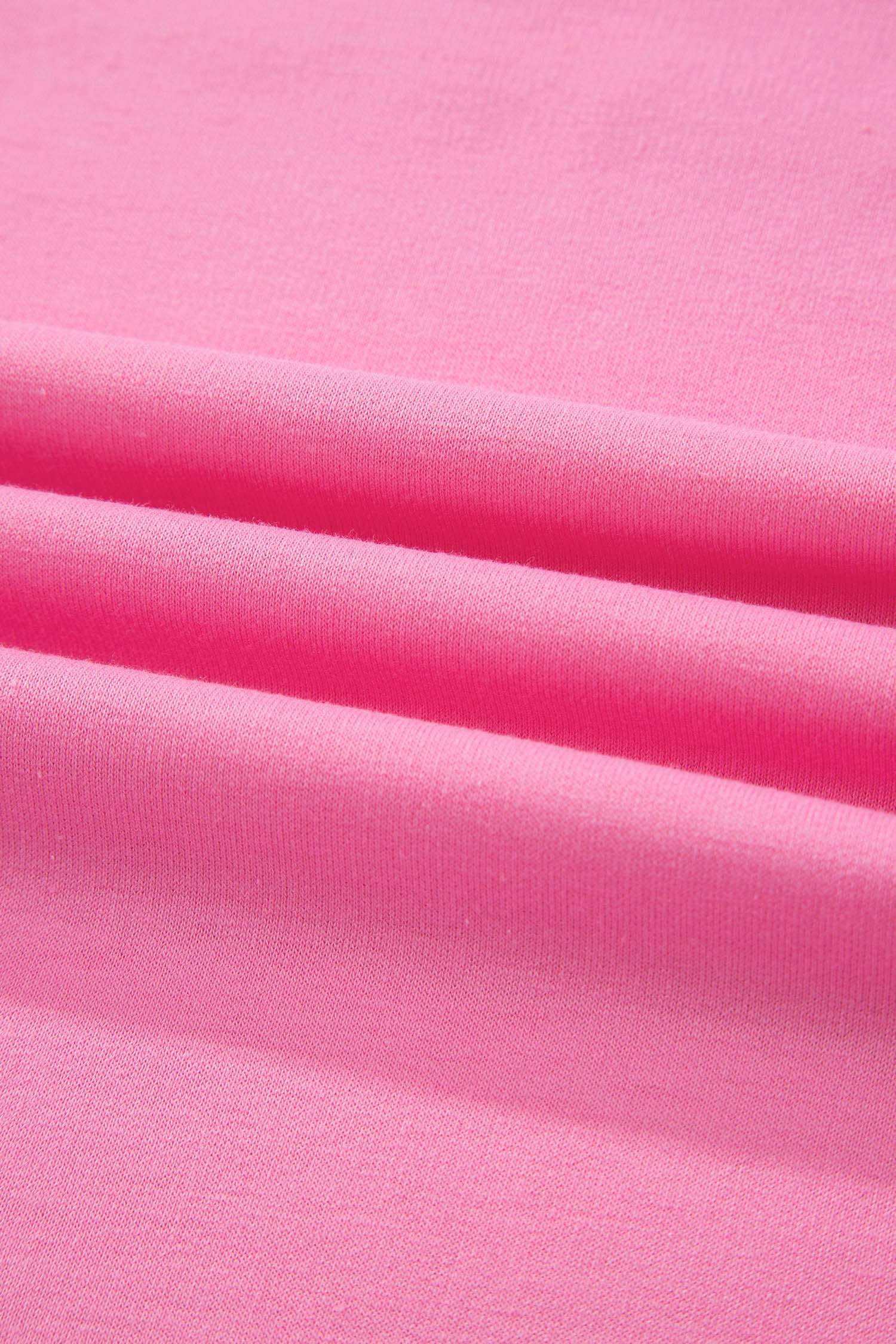 Sachet Pink V Neck Short Sleeve Top Drawstring Shorts 2pcs Set
