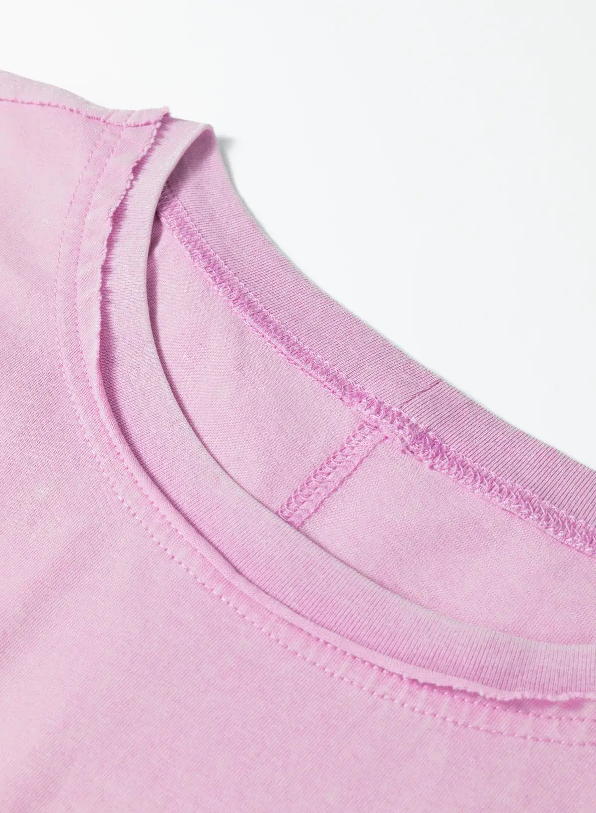 Lavendula Mineral Wash Drop Shoulder Raw Edge Loose Tee