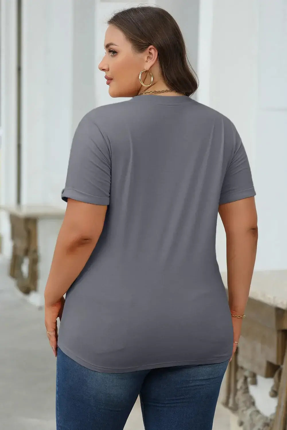 Mint Green Casual Plain Crew Neck Tee
