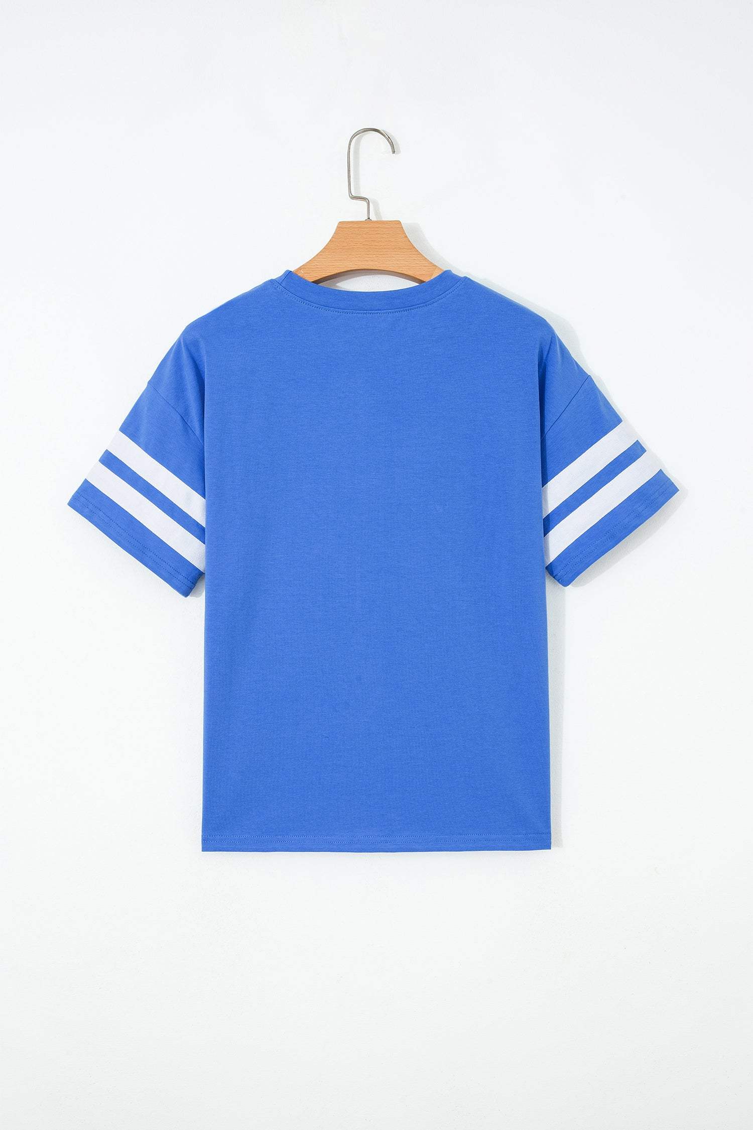 Black Varsity Striped Short Sleeve Crew Neck T Shirt