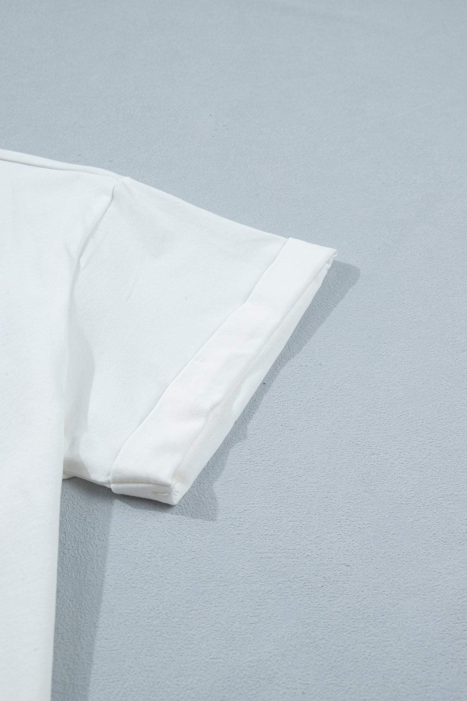 White Asymmetric Lace Hem Patchwork Tee