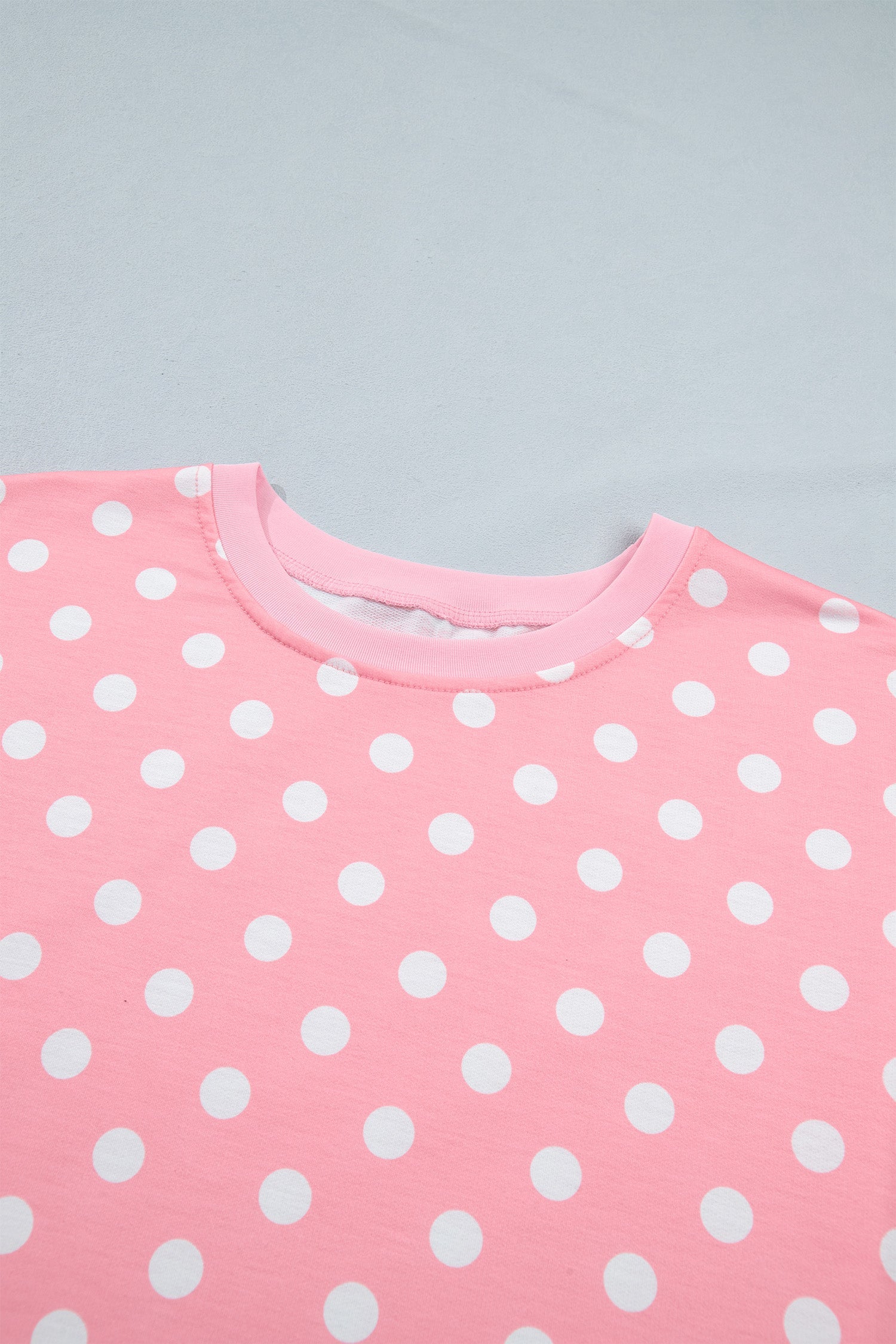 Green Polka Dot Oversized Top Drawstring Short Set