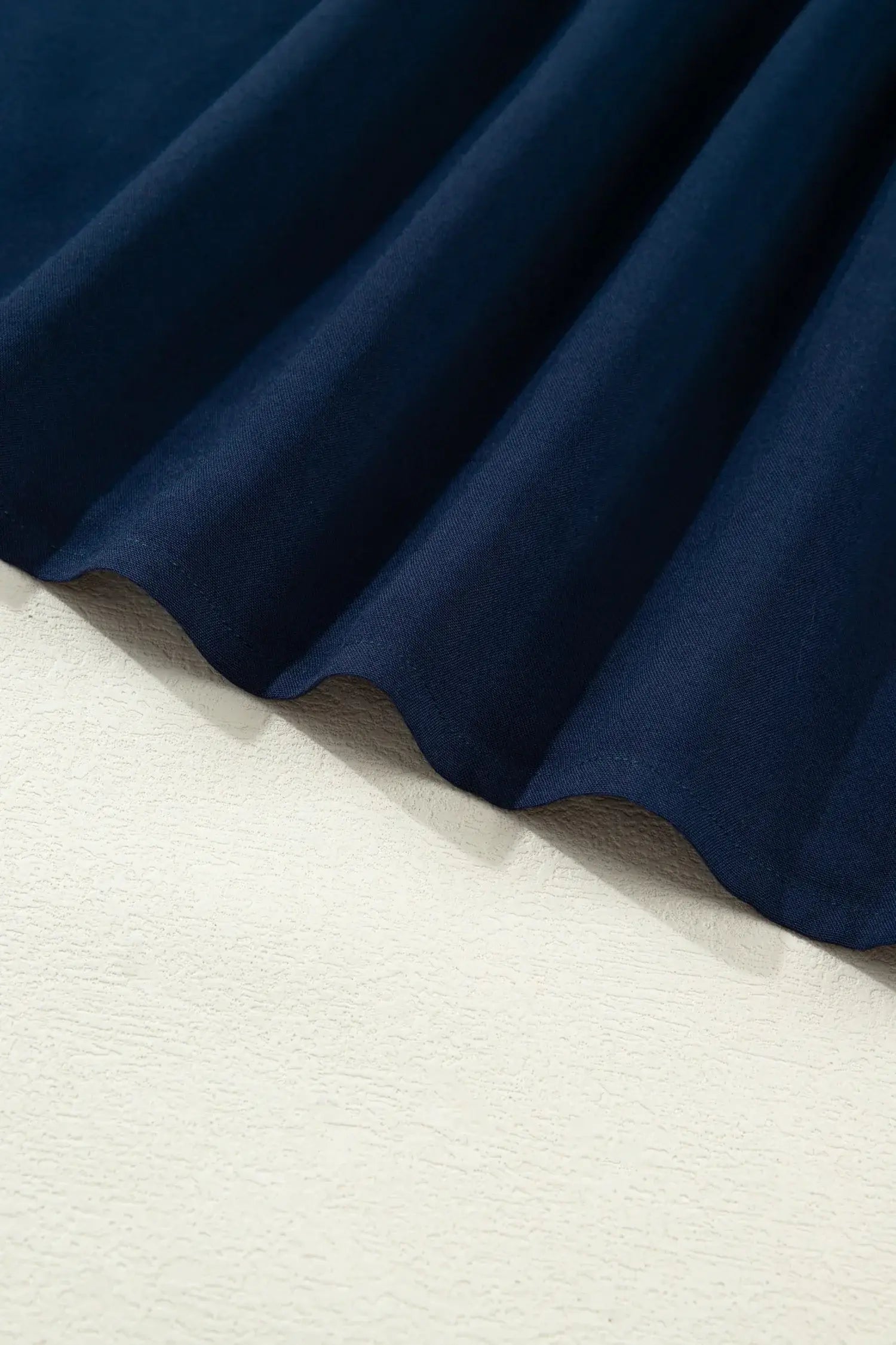 Navy Blue Button Detail Leopard Metallic Trim Short Sleeve Tunic Dress