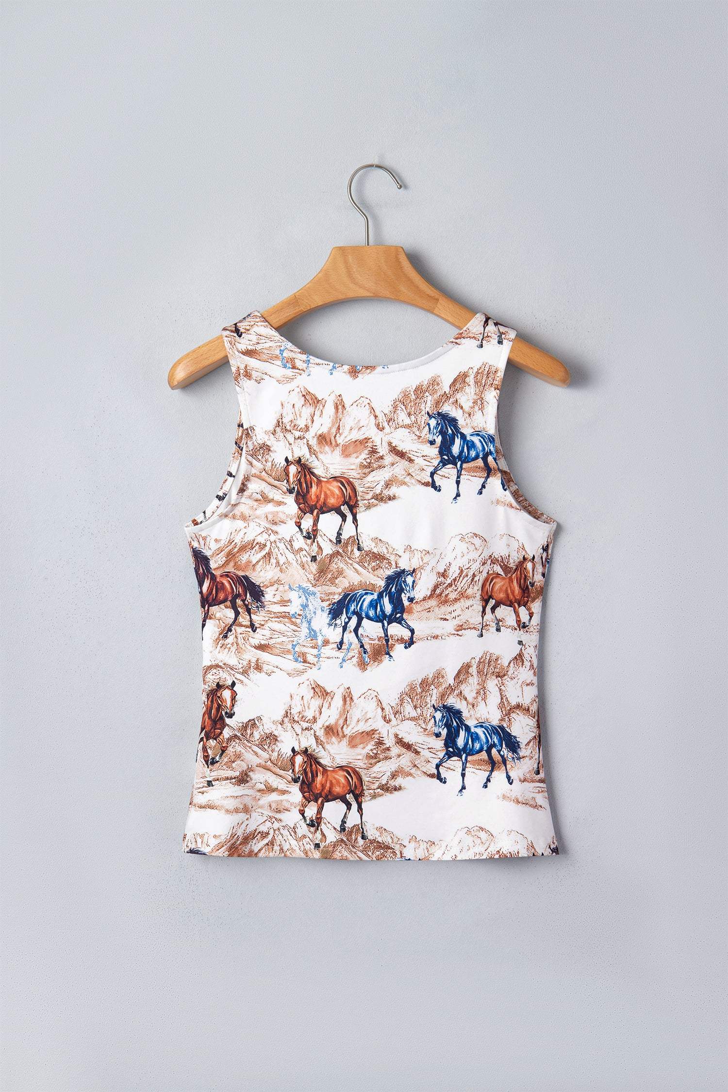 Brown Horse Hat Western Slim Tank Top