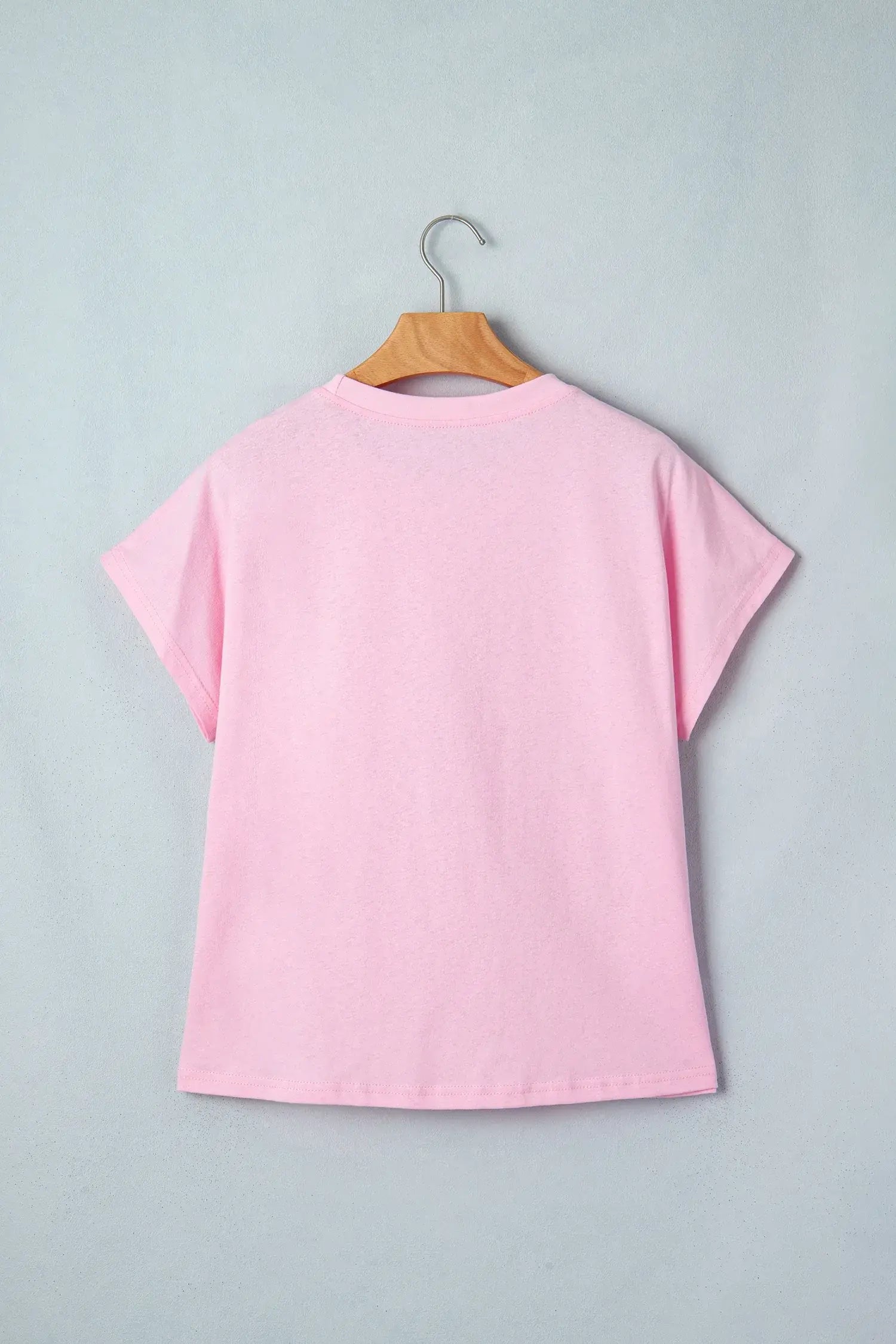 Black Leopard Bow Embroidered Cotton Round Neck T Shirt
