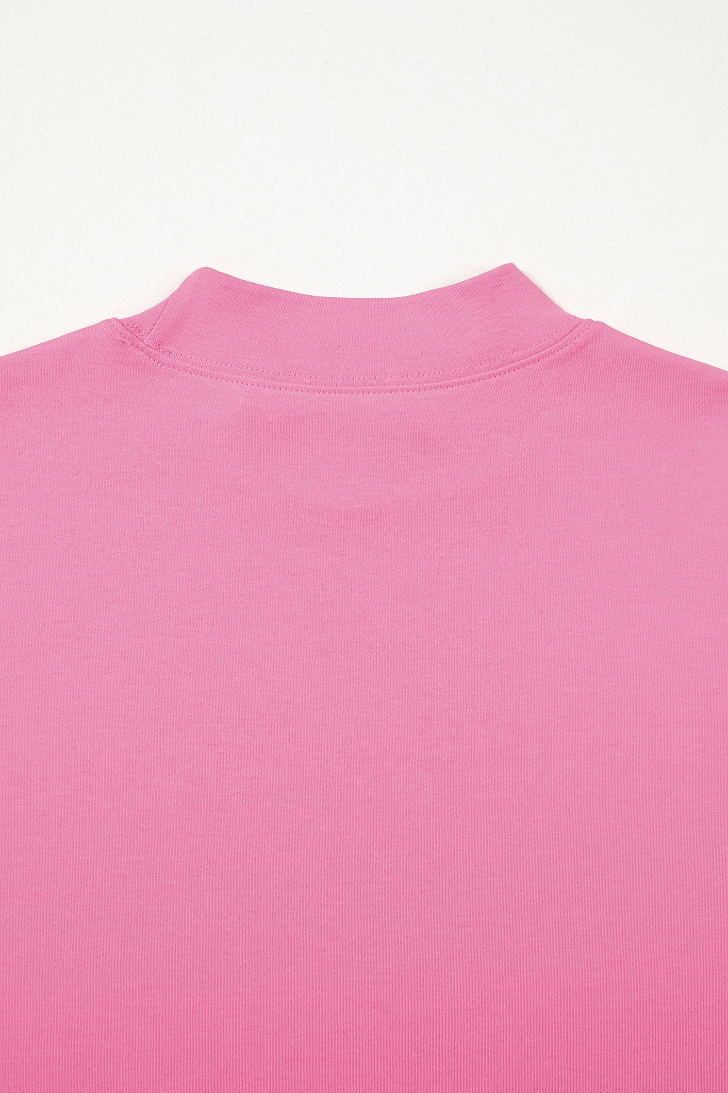 Dark Blue Solid Color High Neck Oversize Tee