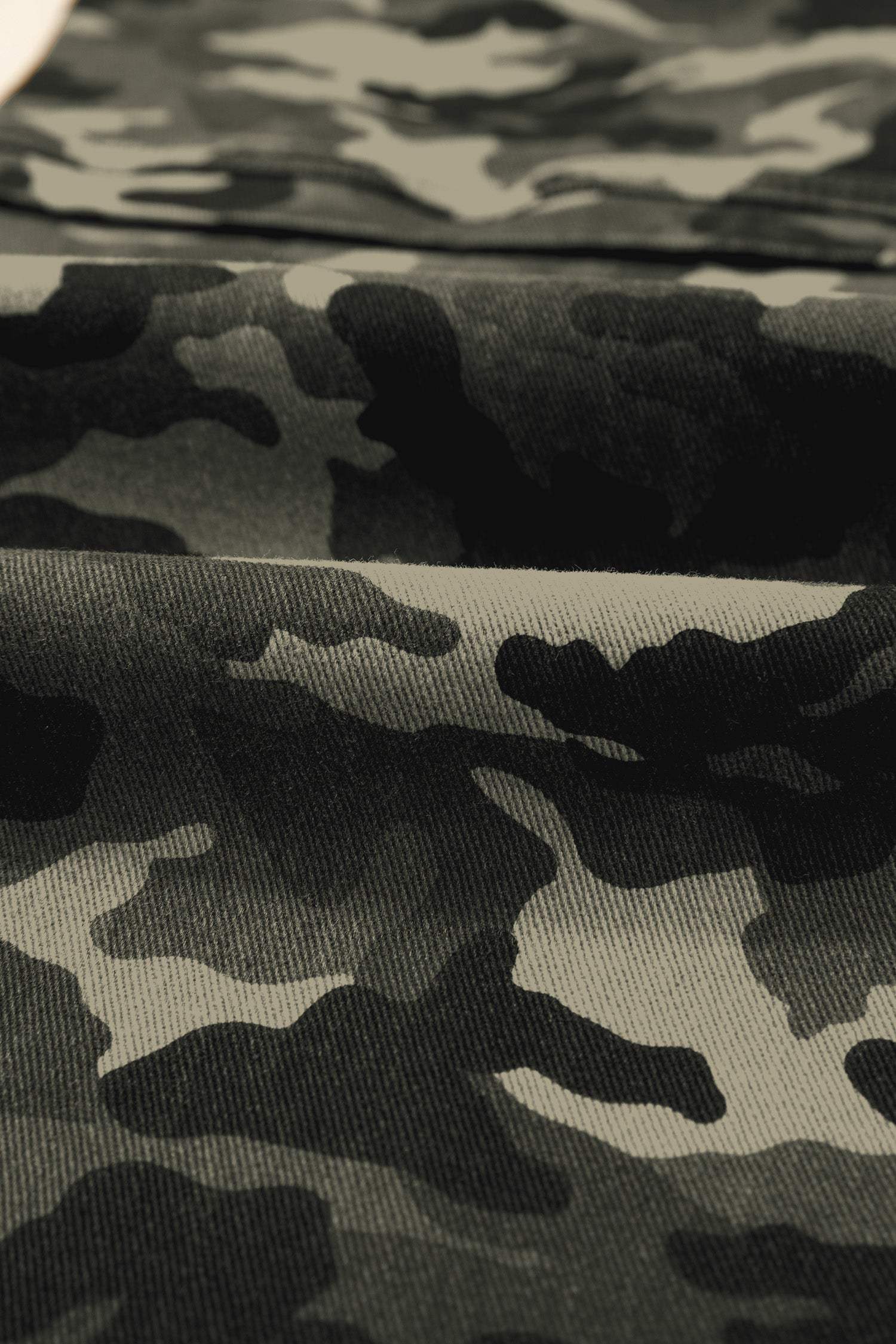 Green Camouflage Print Multi Pocketed Womens Denim Pants