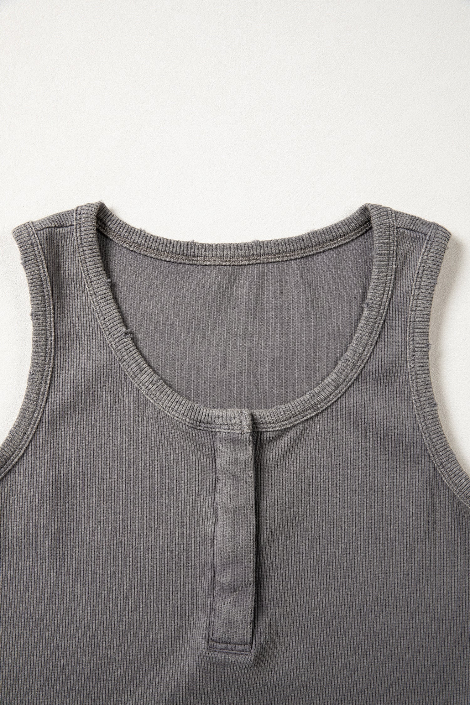 Bright Pink Vintage Distressed Ribbed Mineral Wash Tank Top