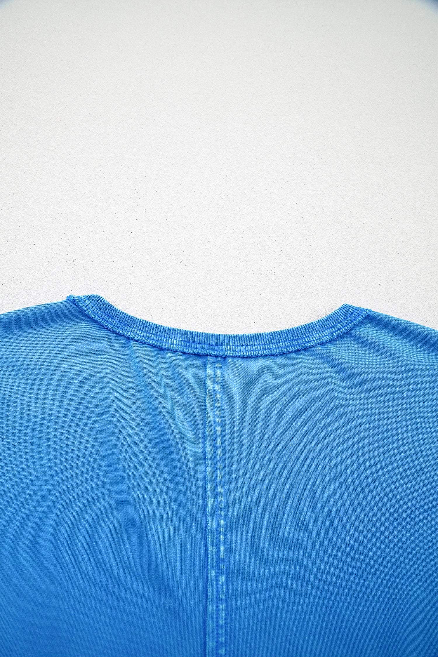 Blue Mineral Wash Star Mesh Patchwork Oversize Tee
