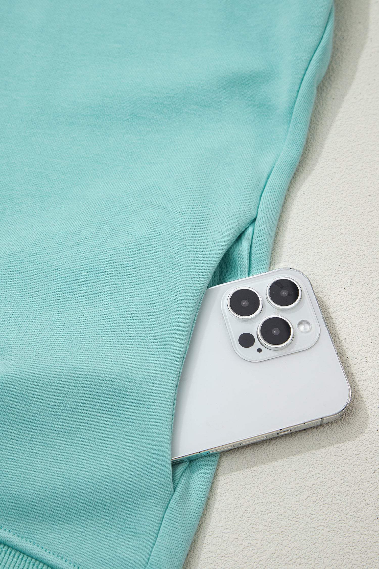 Mint Green Solid Color High Neck Cap Sleeve Loose Top