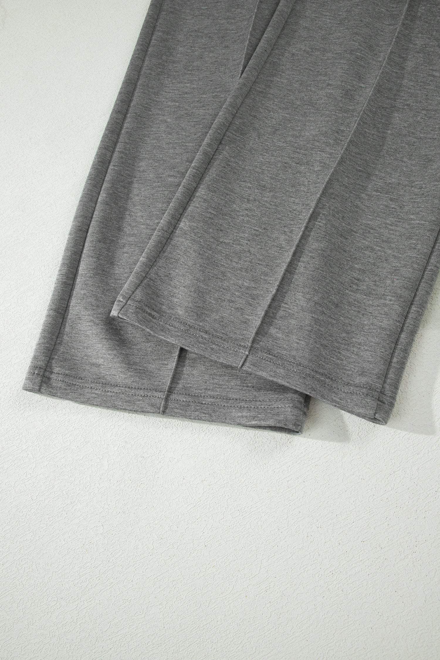 Gray Half Zip Polo Tee Casual Pant Set