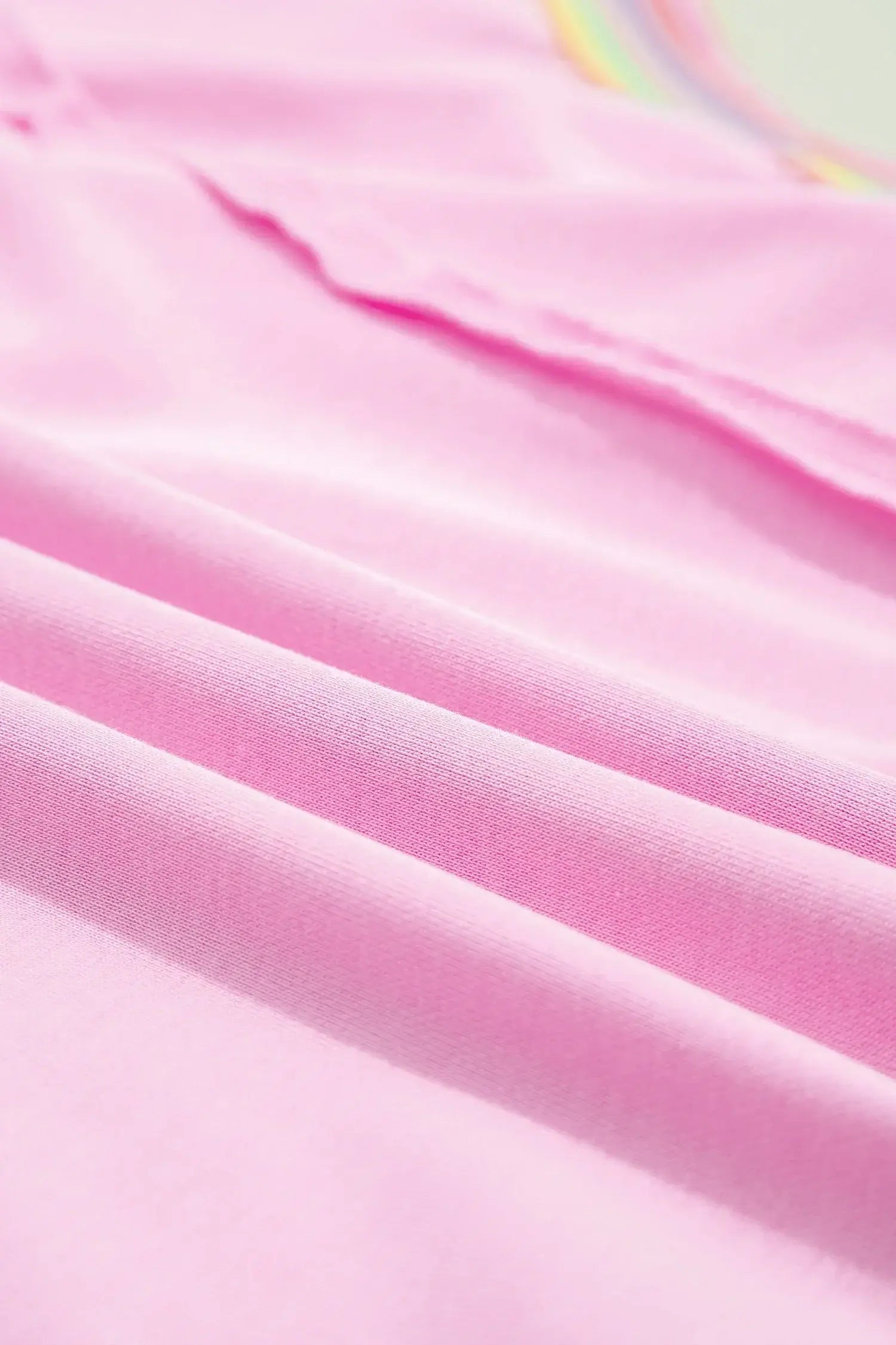 Pink Rainbow Stripe Ribbed Patchwork Raw Seam Oversize Polo Tee