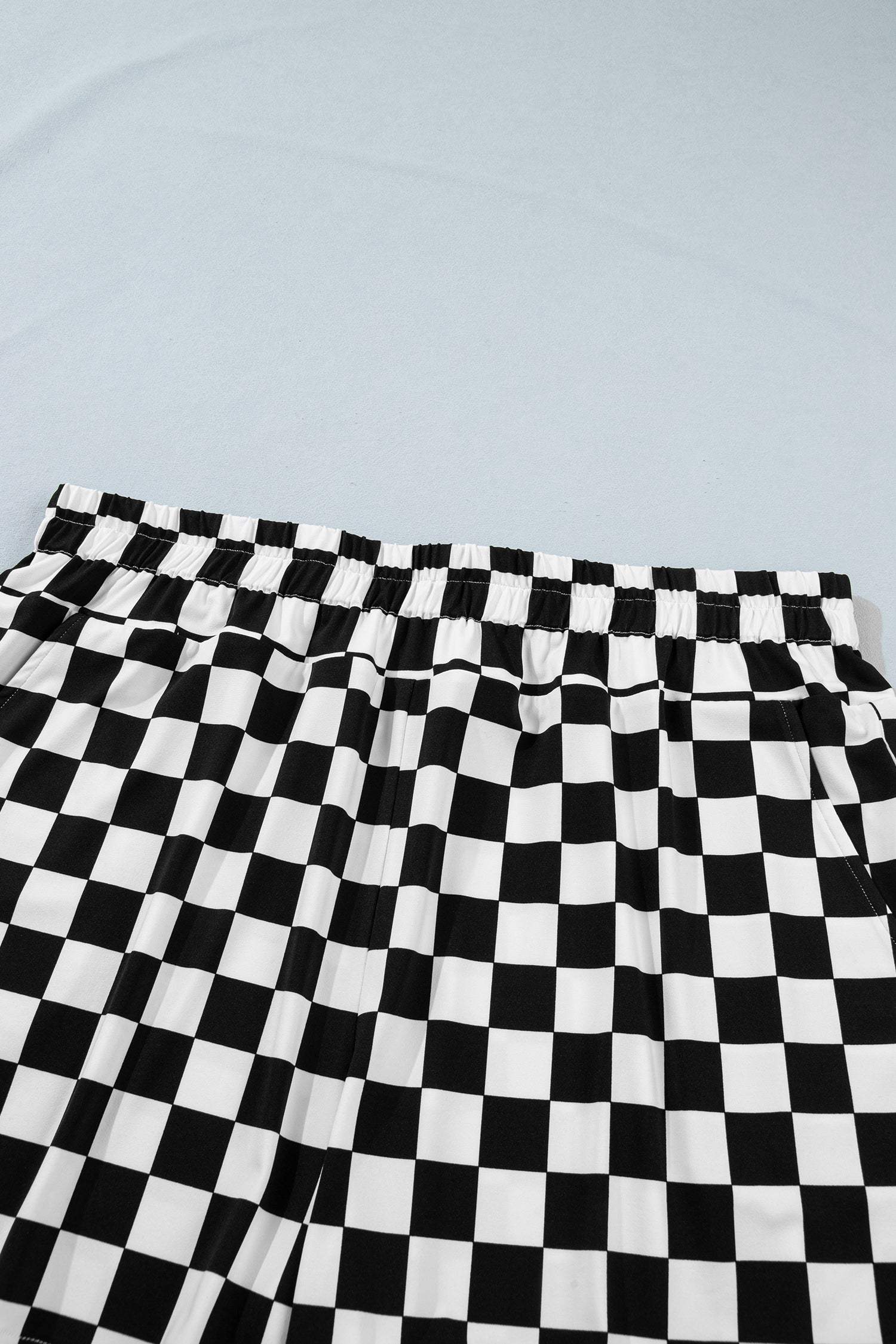 Black Plus Size Checkered Athleisure Shorts