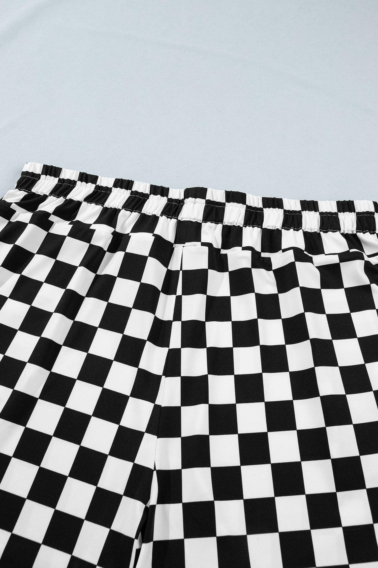 Black Plus Size Checkered Athleisure Shorts