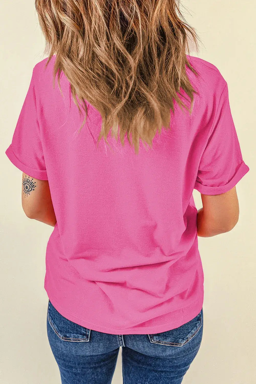 Mint Green Casual Plain Crew Neck Tee