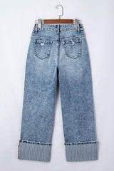 Ashleigh Blue Cuffed Straight Loose Jeans