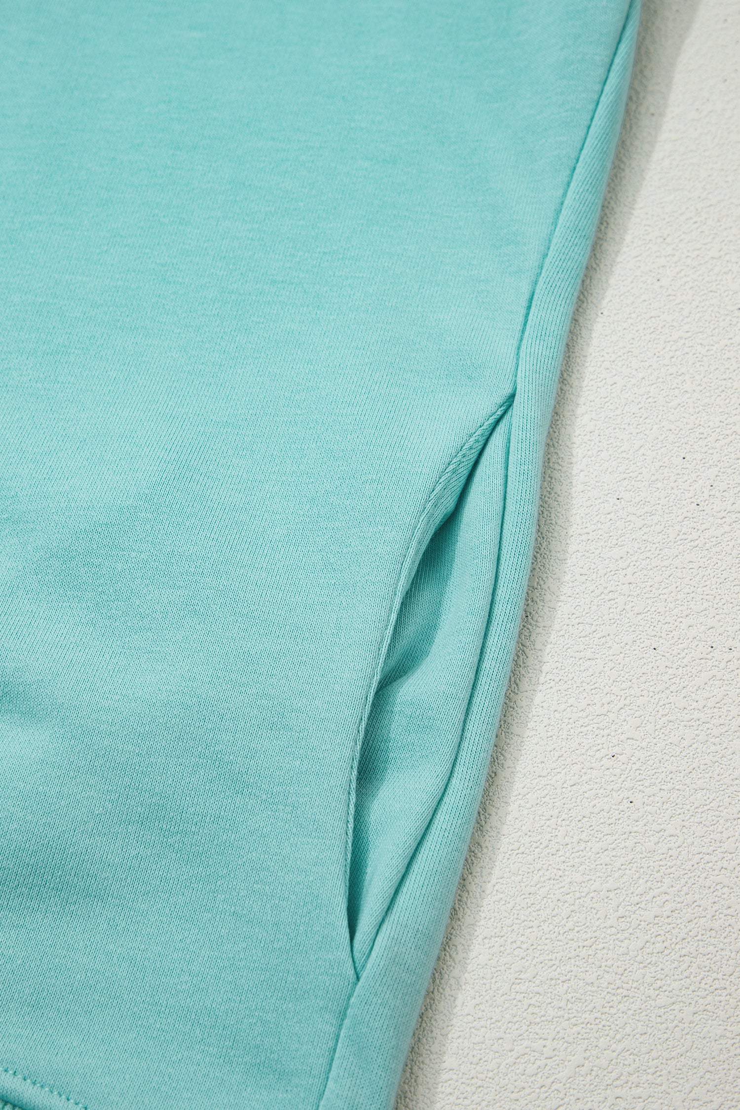 Mint Green Solid Color High Neck Cap Sleeve Loose Top