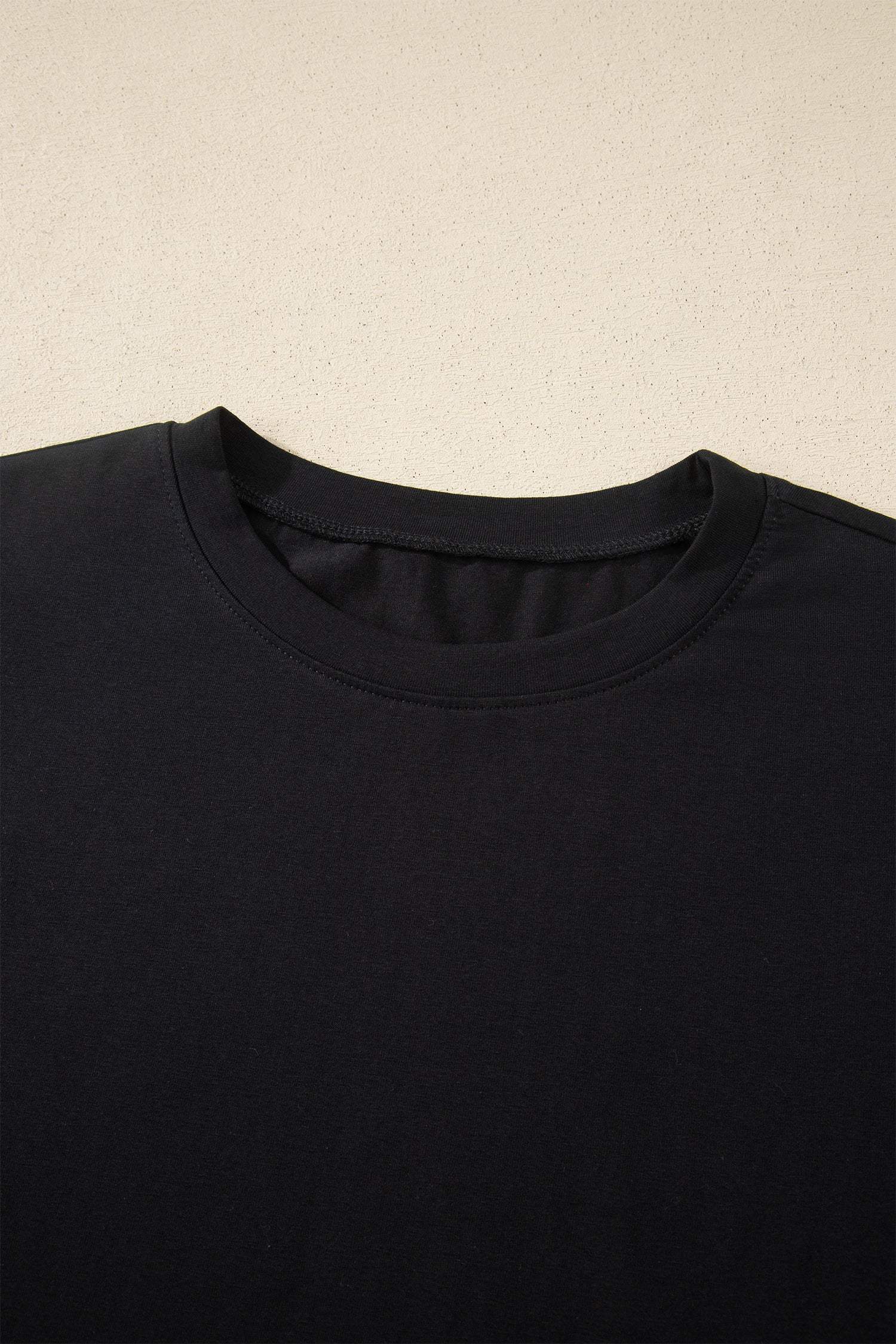 Black Varsity Striped Short Sleeve Crew Neck T Shirt